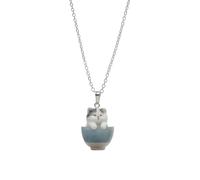 Qianly Colgante con Cana Plateado Colgante Brillante Joyería para Mujeres, Colgante + Cadena De 38+7cm El Colgante Queda A La Altura De La Clavícula