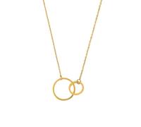 Qianly Colgante de Doble Anillo Acero Inoxidable de Aros Entrelazados Color Dorado Gargantilla con Doble Círculo para Mujeres, Ocasiones Especiales