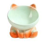 Qianly Cuenco de alimentación para Gatos, Cuenco de para Mascotas, Recipiente de Agua Resistente para Alimentos y Agua, Accesorios para Mascotas, Graduado Naranja Verde