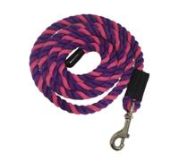 Qianly Cuerda de Conducir Caballo con Diseño Ergonómico Antideslizante Correa de Algodón con Gancho Seguro Cuerda para Dirigir Equinos y Otros Animales, Morado Negro