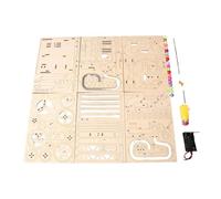 Qianly de Madera Pista Mecánica Eléctrica para Kit Artesanal DIY Científico Modelo Rompecabezas Educativo con Engranajes en Madera Natural