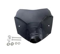 Qianly Deflector de Parabrisas para Motocicleta con Cubierta Frontal Pantalla de Viento Deflector de Aire Spoiler de PC Ajustable Montaje Directo Ad, Negro