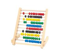 Qianly Educativo de Madera con Números Marco de Juguete Matemático con Pulidas Que Se Deslizan con Facilidad y Estructura, Beige