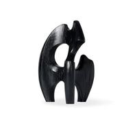 Qianly Escultura con Silueta Llama y Recortes Circulares Morno Escultura Geométrica Conceptual Resina Minimalista Adorno Estante para Salón, Negro