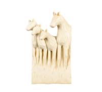 Qianly Escultura de Pared Caballo Cabeza Estatua Relieve Figura Resina Pintura Manual Carácter Rústico Arte Animal Regalo Singular Adecuado para Recibidor, Horses Wall Decor