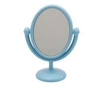 Qianly Espejo de Tocador para Casa de Muñecas Espejo Miniatura Tocador Espejo de Mesa Espejo Ovalado Metal Compacto Tamaño Pequeño Que Aporta Encanto a, Azul