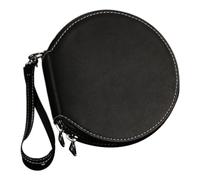 Qianly Estuche para Discos CD DVD Organizador de Almacenamiento con Cremallera Hecho de Cuero PU Resistente Adecuado para Mujeres Y Hombres en Viajes Oficina, Negro