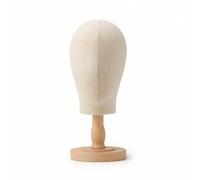 Qianly Expositor Sombreros Autoportante Cabeza Maniquí con Soporte Estable para Mostrador, Tienda , Madera , Corto
