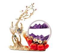 Qianly Figura de Ciervo con Decoración de Arenas Movedizas, Artística, Práctica Y Creativa, de Resina.