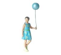 Qianly Figura en Miniatura a Escala 1:64 de Una Niña Sosteniendo Un Globo, de Resina, con Detalles Artísticos, Ligera Y Versátil, Hecha a Mano, de 0,7 Pulgad, 1 Globo