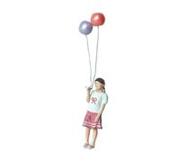 Qianly Figura en Miniatura a Escala 1:64 de Una Niña Sosteniendo Un Globo, de Resina, con Detalles Artísticos, Ligera Y Versátil, Hecha a Mano, de 0,7 Pulgad, 2 Globos