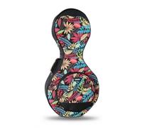 Qianly Funda Zhongruan con Bolsillo Acolcda Estuche Blando Semirrígida para Ensayos, Array, Negro con Patrón Floral