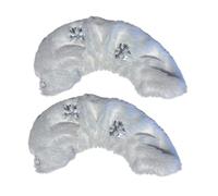 Qianly Fundas para Patines Protectores Cubiertas Patines Hielo Flannel Suave Transpirables Resistentes Portátiles Adecuadas para Patín Hockey, Copos de Nieve Plateados