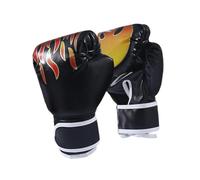 Qianly Guantes de Boxeo, Guantes de Kickboxing, Guantes de Entrenamiento con Absorción de Impactos, Guantes de Sparring para Grappling, Muay de, Negro para Niños