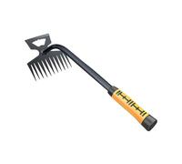 Qianly Herramienta para Arrancar Malezas Manual Rastrillo de Mano Hoe Desmalezadora Ergonomía Resistente Material Manganeso Adecuada para Cultivo J, 11 Diente