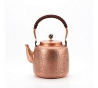 Qianly Hervidor Cobrizo con Colador Estilo Tradicional Tetera Cobre Resistente Al Temperatura para Cocina, 2000 Ml, Patrón De Martillo 7