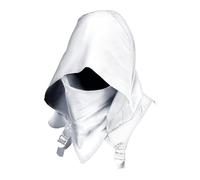 Qianly Hooded Cowl Hat para Adultos Bufanda con Correa Y Hebilla Capa Estilo Steampunk Y Accesorio de Mago Confeccionado en Poliéster Impermeable Adecuado Pa, Blanco