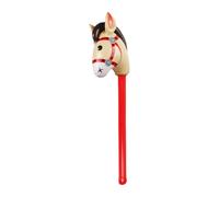 Qianly Inflable, Adorable Globo de Palo con Cabeza de Caballo, Decoración para Fiestas, Juguete de Palo de Caballito de Juguete, para Fiestas, Rojo