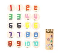 Qianly Juego de Memoria para Niños Tarjetas de Madera. Desarrolla La Habilidad de Clasificación. Lindos Juguetes Educativos. Juguetes para Emparejar, Patrón Numérico
