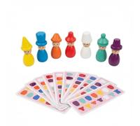 Qianly Juego de Muñecos de Madera con Sombreros Educación Temprana Juego Razonamiento con Clavijas Madera Entrenamiento del Pensamiento Lógico para