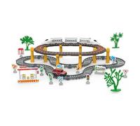 Qianly Juguete Construcción Vías Ferroviarias Motorizadas Conjunto Educativo Tren Pasajeros Alta Velocidad con Accesorios vía para Interior