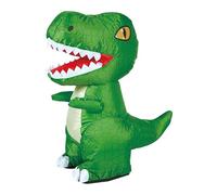 Qianly Juguete Eléctrico Dinosaurio Inflable Control Remoto Inflación Automática Rotación de 360 Grados Y Música Activa Adecuado para Niños Fiestas de Cumple, Verde