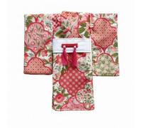 Qianly Kimono Muñeca Estilo Japonés Kimono Miniatura Tradicional Asiático Indumentaria Decorativa , Rosa Pastel con Patrón Floral