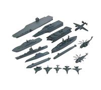 Qianly Kit de Construcción de Maquetas de Barcos Navales de 17 Piezas con Aviones a Escala Pequeña para Niños Y Adultos, Gris