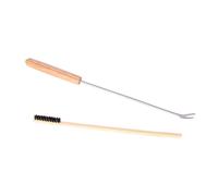 Qianly Limpiador Eficiente para Jaulas de Aves con Mango Duradero Y Diseño de 360 Grados para Eliminar Desechos en Rincones Adecuado para Pequeñas Mascotas, Mango de Madera