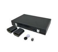 Qianly Maletín Backgammon Cierres Metálicos Tablero Plegable Puntos Triangulares Juego