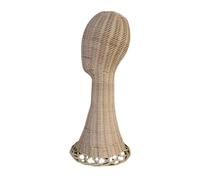 Qianly Mannequin Cabeza Rattan Soporte Expositor Sombreros Portawigs Accesorios Compatible Accesorios Adecuado para Salón Decoración Interior, 50cm