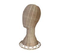Qianly Mannequin Cabeza Rattan Soporte Expositor Sombreros Portawigs Accesorios Compatible Accesorios Adecuado para Salón Decoración Interior, 40cm