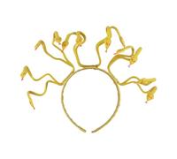 Qianly Medusa Headband Snake Tiara Cadera Halloween Accesorios para el cabello para mujeres para Rave, Oro Amarillo