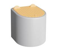 Qianly Mini Papelera Pequeña con Almacenamiento Cubo de Basura Decorativo Recipiente de Residuos con Tapa Material PP Adecuada para Organización en Oficinas, Gris, Individual