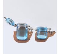 Qianly Mini Tarro con Cierre Abrazara Realista Tarro Casa Muñecas Tallado Miniaturas para Maquetas, Azul