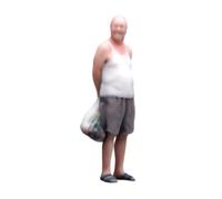 Qianly Miniatura Figura con Bolsa talladas Figura Humana Escala 1/64 Auténticas Molo Humano para Dioramas, Maquetas, Molismo Ferroviario, Anciano Comprando