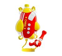 Qianly Mochila Rociadora de Agua Infantil con Diseño de Dibujos Accesorios de Juego Funcionamiento Manual Tipo Empuje Correa Ajustable Adecuada para Juegos E, Avión Chino