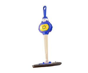 Qianly Mop Infantil Interactivo Kit de Limpieza Electrónico para Niños con Música Y Luces Estimula La Imaginación Enseña Responsabilidad con Pad Lavable, Azul