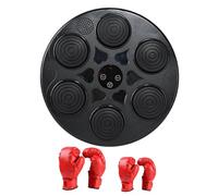 Qianly Music Boxing Machine Entrenador Musical de Boxeo Mural Máquina de Entrenamiento de Boxeo Electrónica Tabla de Entrenamiento Interactiva con Luces Pane, Guantes para Padres