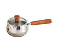 Qianly para Leche, Olla Grande con Mango Largo, Portátil, para Fideos, Pasta, Sopa de Bebé, Olla para Cocinar en Casa, Cocina Interior Y Exterior, H, con tapa, Individual