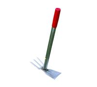 Qianly para Niños Manual Cultivador Herramienta de Jardinería Escardillo de Acero Manganeso para Deshierbe y Aflojar Suelo con Agarre Cómodo Adecuada para , Acero INOX 3-Dientes