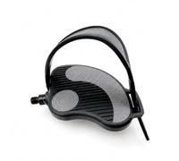 Qianly Pedal con Calapiés Pedal con Rastreles Pedales Antislizantes para Ciclismo, Entrenamiento en Bicicleta Estática, M14 Pie Derecho