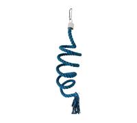 Qianly Percha Espiral para Pájaros Soporte de Cuerda Colgante Accesorio para Jaula Juguete Material Suave Adecuado para Loros Agapornis Canarios per, Azul