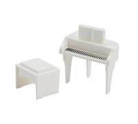 Qianly Piano para Casa de Muñecas, Muebles para Casa de Muñecas, Adornos, Decoración del Hogar, Suministros para Escenografía, Teclado de Juguete, Blanco