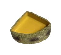 Qianly Plato de Agua para Reptiles, Comedero para Reptiles, Plato para Terrario, Rincón de Roca, Comedero, Plato de Comida para Camaleón, Serpiente, Tortuga, M