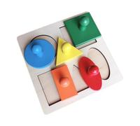 Qianly Rompecabezas Educativo Infantil de Madera Puzzle de Figuras con Perillas Tablero Didáctico de Formas Juego de Aprendizaje Temprano Desarrolla Pinza, Tablero Multi 3D