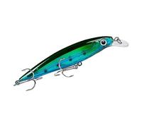 Qianly Señuelo de Pesca Minnow Artificial Flotante Ojos 3D Atractivos Cuerpo de PP Sólido Equipado con Anzuelos Fijos Adecuado para Pesca Recreativa en Agua, B