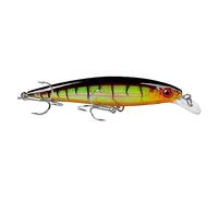 Qianly Señuelo de Pesca Minnow Artificial Flotante Ojos 3D Atractivos Cuerpo de PP Sólido Equipado con Anzuelos Fijos Adecuado para Pesca Recreativa en Agua, a