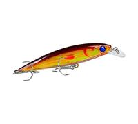 Qianly Señuelo de Pesca Minnow Artificial Flotante Ojos 3D Atractivos Cuerpo de PP Sólido Equipado con Anzuelos Fijos Adecuado para Pesca Recreativa en Agua, mi