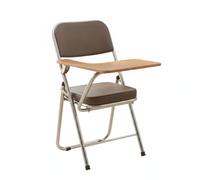 Qianly Silla Plegable con Pala Compacta Silla con Tableta Escritura Ligera Muebles para Estudians, Opositores, Plegable, con Tablero De Escritura, Asiento Y Respaldo Negros, Estructura Cromada